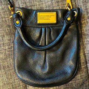 Black leather crossbody bag